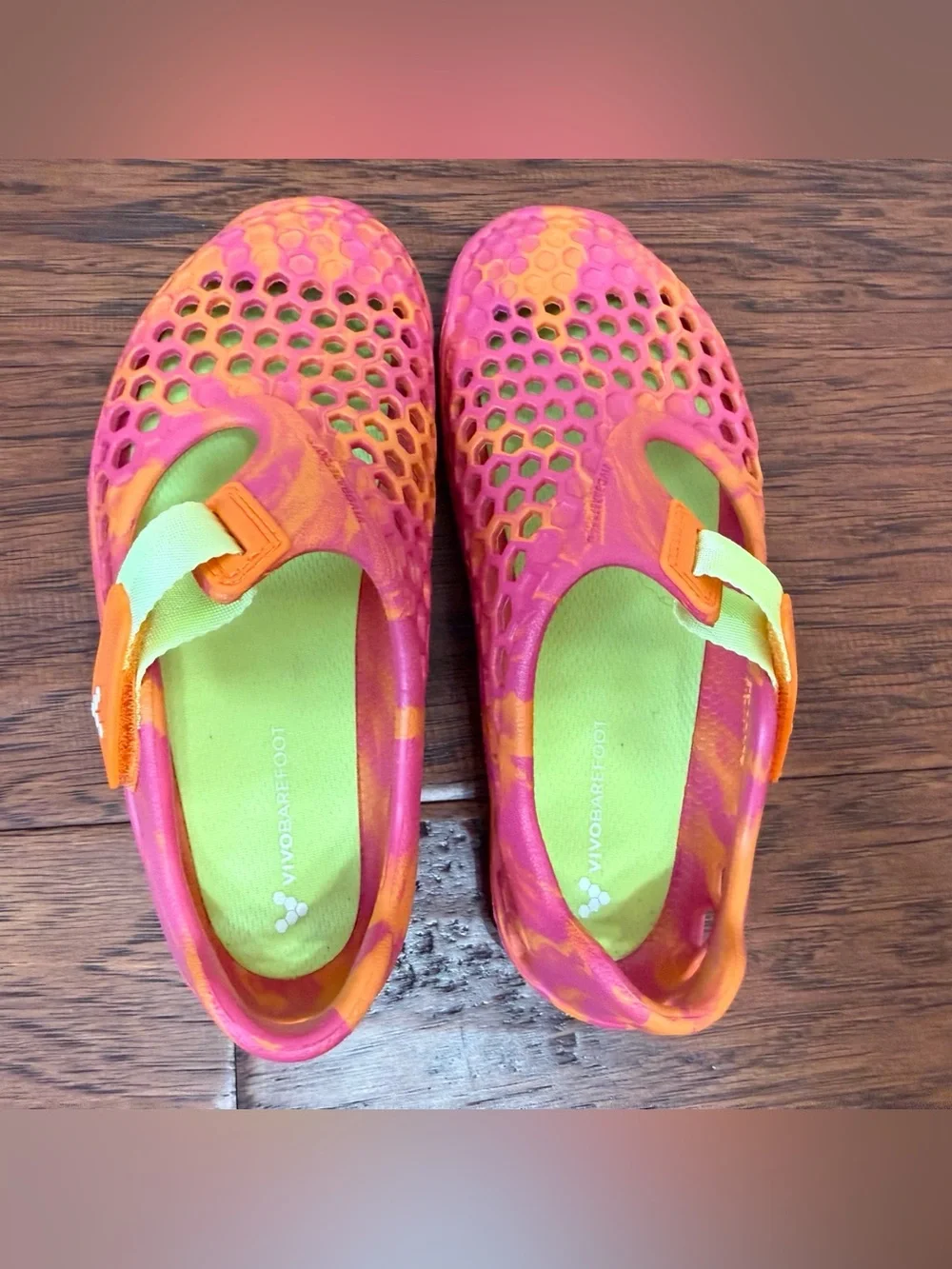 New. Vivobarefoot Kids US 13/EU 31. Ultra Bloom Coral Orange Pink Slip On Shoes
